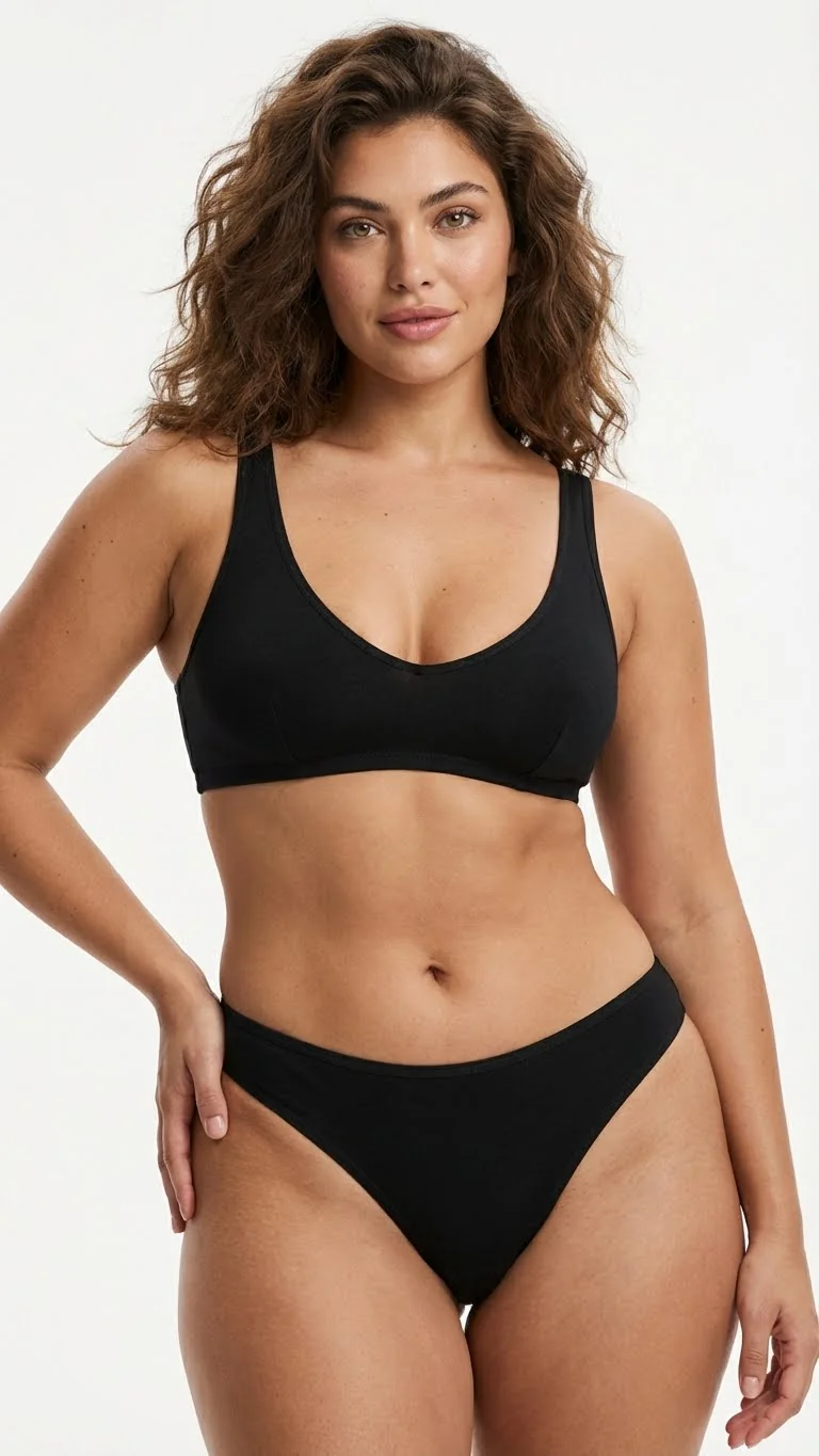 Pamuklu Siyah Brazilian Külot - Brazilian Tasarım Detayı